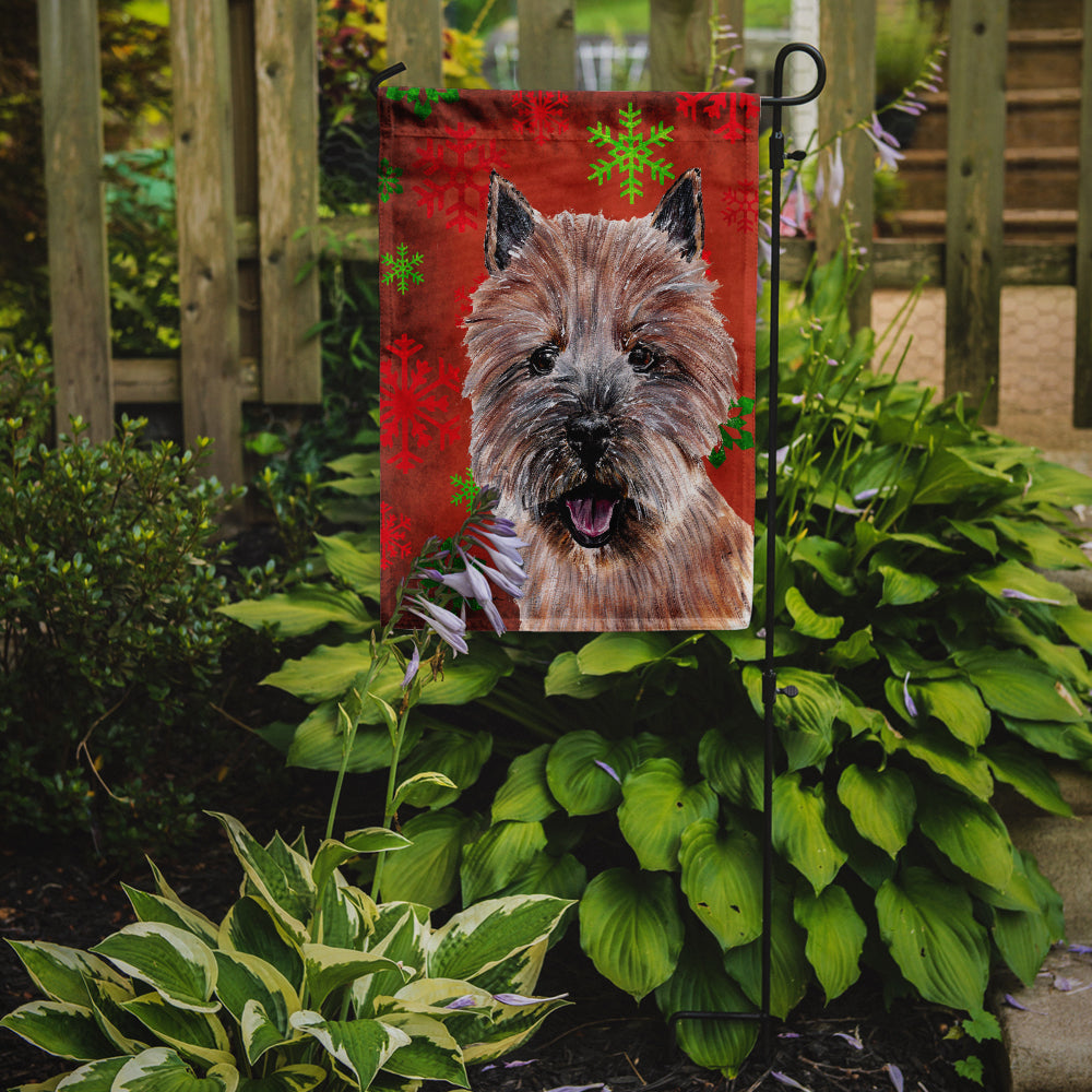 Norwich Terrier Red Snowflakes Holiday Garden Flag Mailbox Decorative Yard Banner Outside Patio Artwork for Flower Beds, Garden Size, Multicolor