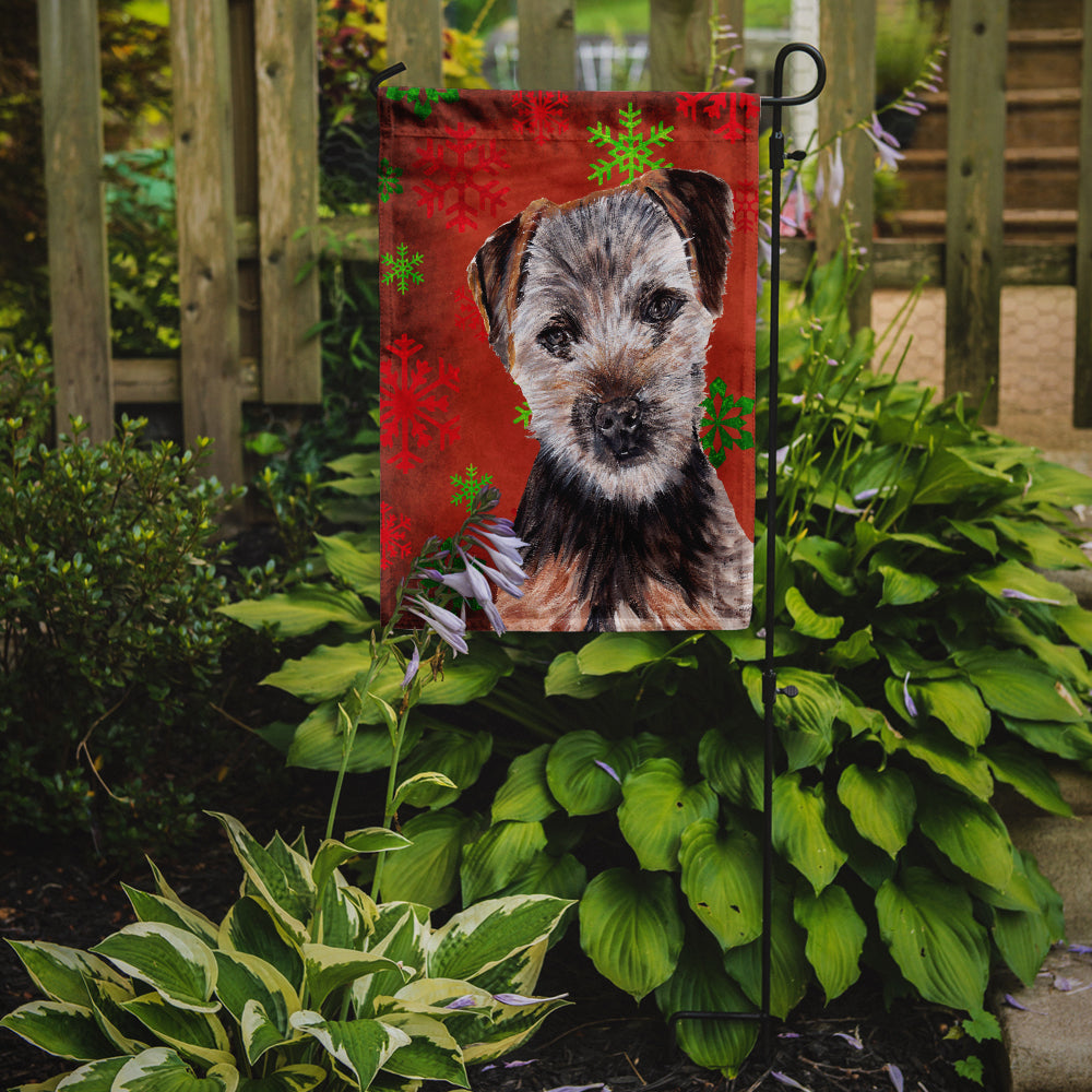 Norfolk Terrier Puppy Red Snowflakes Holiday Garden Flag Mailbox Decorative Yard Banner Outside Patio Artwork for Flower Beds, Garden Size, Multicolor