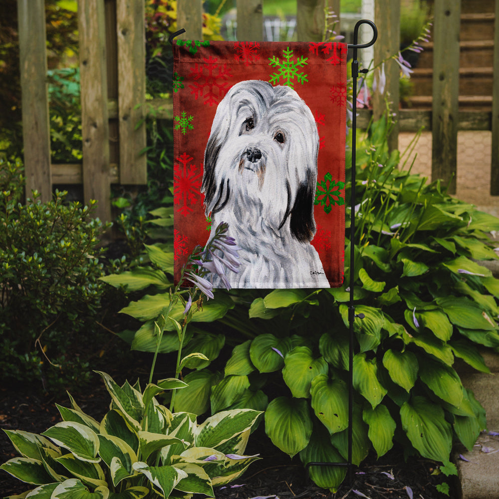 Havanese Red Snowflakes Holiday Garden Flag Mailbox Decorative Yard Banner Outside Patio Artwork for Flower Beds, Garden Size, Multicolor