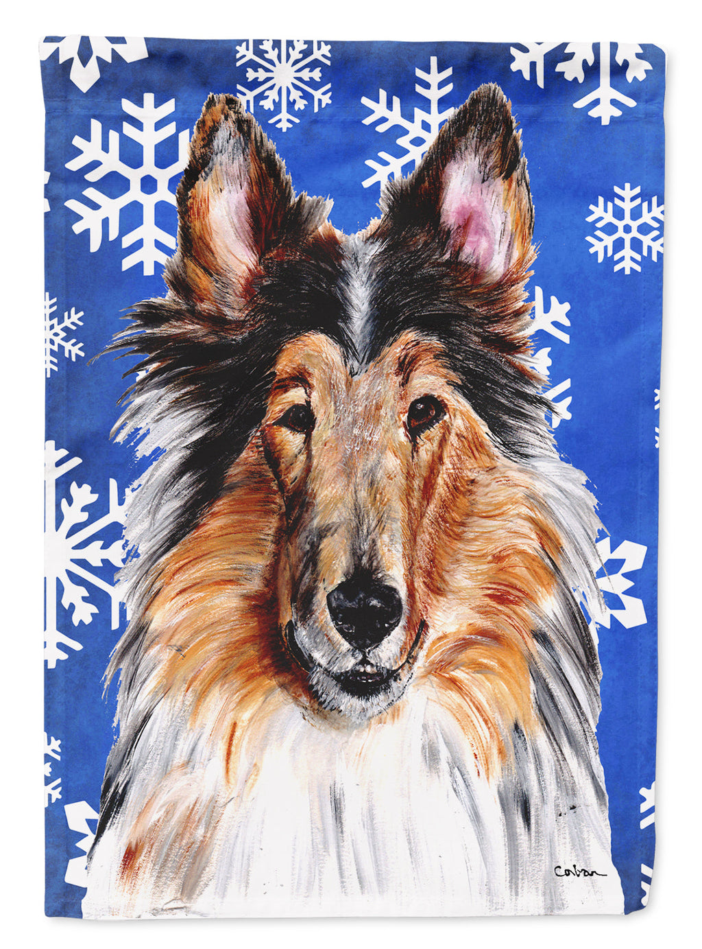 Collie Winter Snowflakes Garden Flag Mailbox Decorative Yard Banner Outside Patio Artwork for Flower Beds, Garden Size, Multicolor