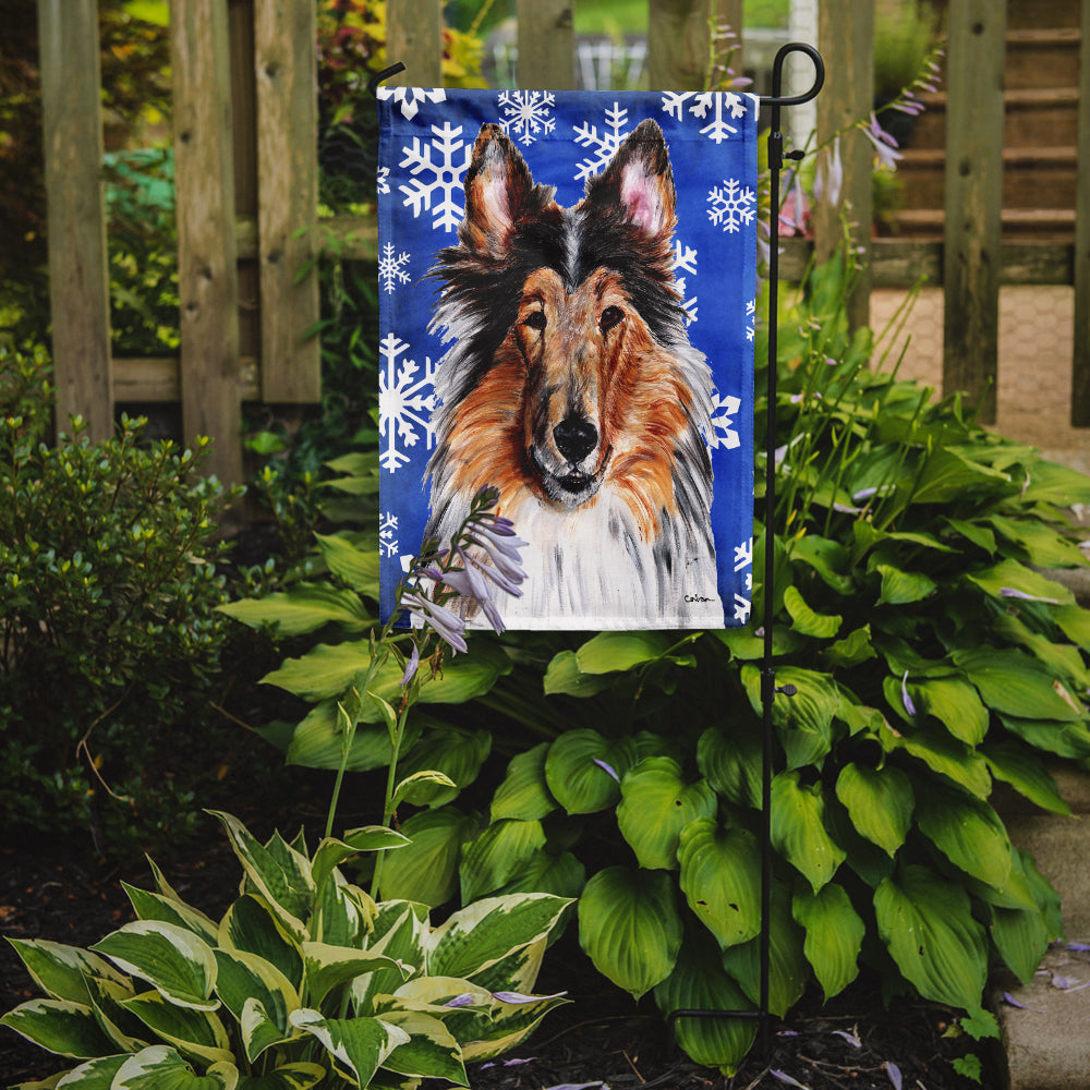 Collie Winter Snowflakes Garden Flag Mailbox Decorative Yard Banner Outside Patio Artwork for Flower Beds, Garden Size, Multicolor