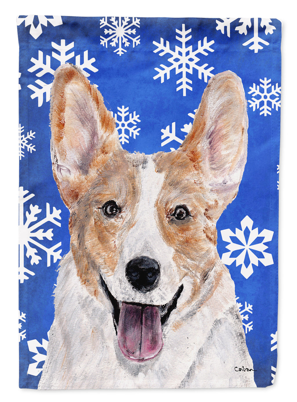 Cardigan Corgi Winter Snowflakes Garden Flag Mailbox Decorative Yard Banner Outside Patio Artwork for Flower Beds, Garden Size, Multicolor