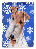 Wire Fox Terrier Winter Snowflakes Garden Flag Mailbox Decorative Yard Banner Outside Patio Artwork for Flower Beds, Garden Size, Multicolor