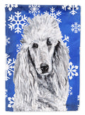 White Standard Poodle Winter Snowflakes Garden Flag Mailbox Decorative Yard Banner Outside Patio Artwork for Flower Beds, Garden Size, Multicolor