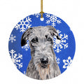 Scottish Deerhound Winter Snowflakes Ceramic Ornament Christmas Tree Hanging Decorations for Home Christmas Holiday, Party, Gift, 3 in, Multicolor