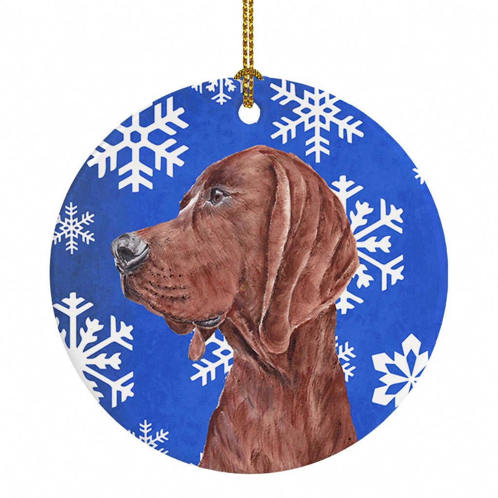 Redbone Coonhound Winter Snowflakes Ceramic Ornament Christmas Tree Hanging Decorations for Home Christmas Holiday, Party, Gift, 3 in, Multicolor