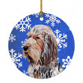 Otterhound Winter Snowflakes Ceramic Ornament Christmas Tree Hanging Decorations for Home Christmas Holiday, Party, Gift, 3 in, Multicolor
