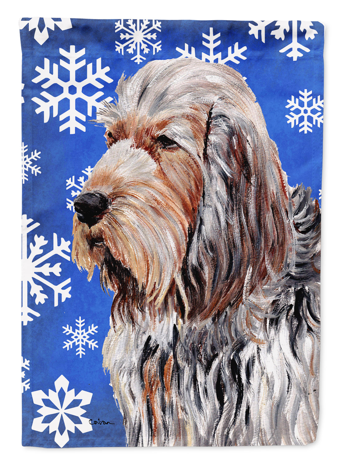 Otterhound Winter Snowflakes Garden Flag Mailbox Decorative Yard Banner Outside Patio Artwork for Flower Beds, Garden Size, Multicolor