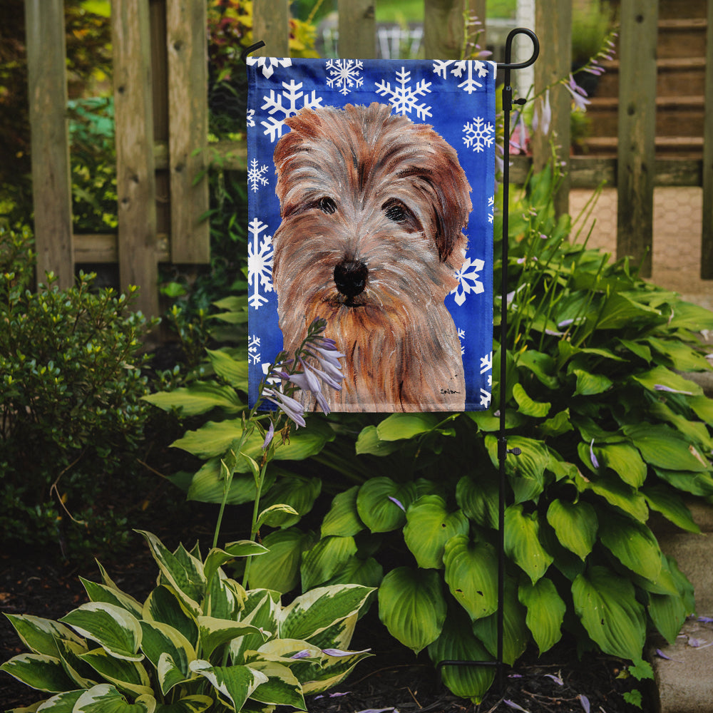 Norfolk Terrier Winter Snowflakes Garden Flag Mailbox Decorative Yard Banner Outside Patio Artwork for Flower Beds, Garden Size, Multicolor