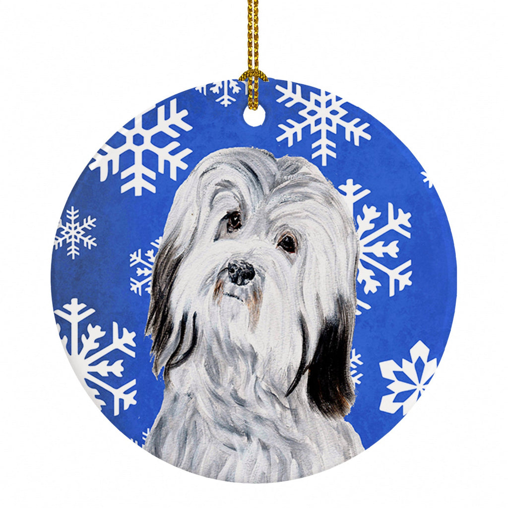 Havanese Winter Snowflakes Ceramic Ornament Christmas Tree Hanging Decorations for Home Christmas Holiday, Party, Gift, 3 in, Multicolor
