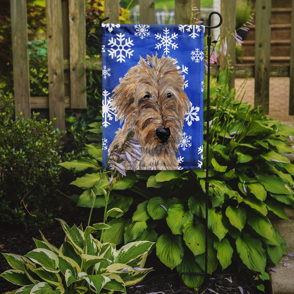 Golden Doodle 2 Winter Snowflakes Garden Flag Mailbox Decorative Yard Banner Outside Patio Artwork for Flower Beds, Garden Size, Multicolor