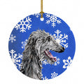 Scottish Deerhound Winter Snowflakes Ceramic Ornament Christmas Tree Hanging Decorations for Home Christmas Holiday, Party, Gift, 3 in, Multicolor