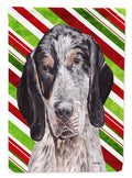 Blue Tick Coonhound Candy Cane Christmas Garden Flag Mailbox Decorative Yard Banner Outside Patio Artwork for Flower Beds, Garden Size, Multicolor