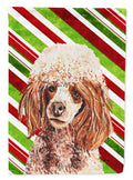 Red Miniature Poodle Candy Cane Christmas Garden Flag Mailbox Decorative Yard Banner Outside Patio Artwork for Flower Beds, Garden Size, Multicolor