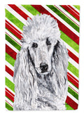 White Standard Poodle Candy Cane Christmas Garden Flag Mailbox Decorative Yard Banner Outside Patio Artwork for Flower Beds, Garden Size, Multicolor