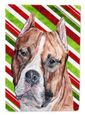 Staffordshire Bull Terrier Staffie Candy Cane Christmas Garden Flag Mailbox Decorative Yard Banner Outside Patio Artwork for Flower Beds, Garden Size, Multicolor