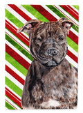 Staffordshire Bull Terrier Staffie Candy Cane Christmas Garden Flag Mailbox Decorative Yard Banner Outside Patio Artwork for Flower Beds, Garden Size, Multicolor