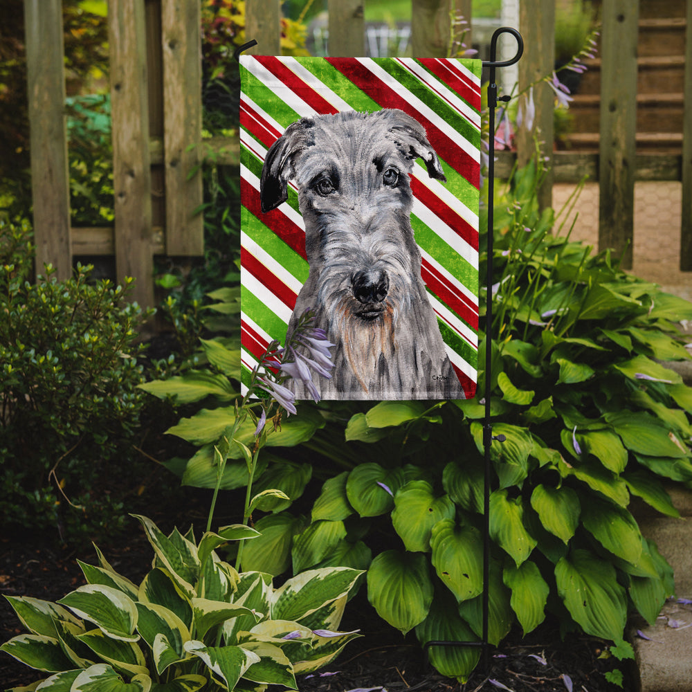 Scottish Deerhound Candy Cane Christmas Garden Flag Mailbox Decorative Yard Banner Outside Patio Artwork for Flower Beds, Garden Size, Multicolor
