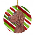 Redbone Coonhound Candy Cane Christmas Ceramic Ornament Christmas Tree Hanging Decorations for Home Christmas Holiday, Party, Gift, 3 in, Multicolor