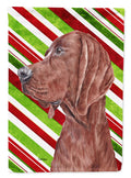Redbone Coonhound Candy Cane Christmas Garden Flag Mailbox Decorative Yard Banner Outside Patio Artwork for Flower Beds, Garden Size, Multicolor