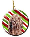 Otterhound Candy Cane Christmas Ceramic Ornament Christmas Tree Hanging Decorations for Home Christmas Holiday, Party, Gift, 3 in, Multicolor