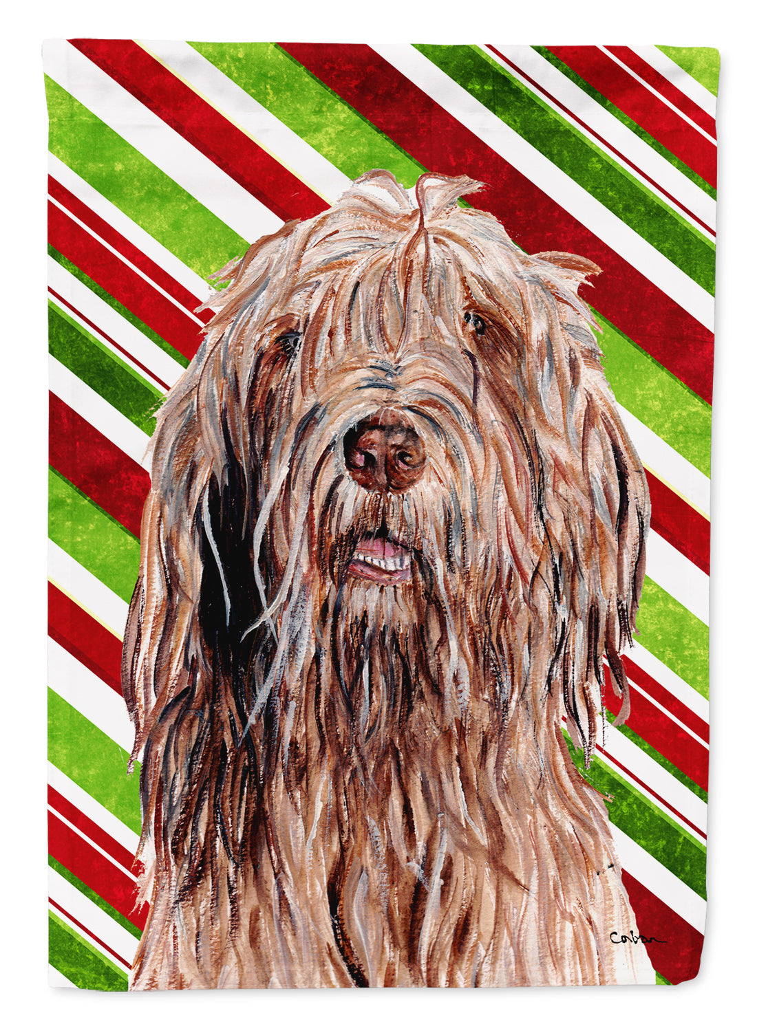 Otterhound Candy Cane Christmas Garden Flag Mailbox Decorative Yard Banner Outside Patio Artwork for Flower Beds, Garden Size, Multicolor