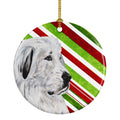 Great Pyrenees Candy Cane Christmas Ceramic Ornament Christmas Tree Hanging Decorations for Home Christmas Holiday, Party, Gift, 3 in, Multicolor