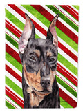 German Pinscher Candy Cane Christmas Garden Flag Mailbox Decorative Yard Banner Outside Patio Artwork for Flower Beds, Garden Size, Multicolor