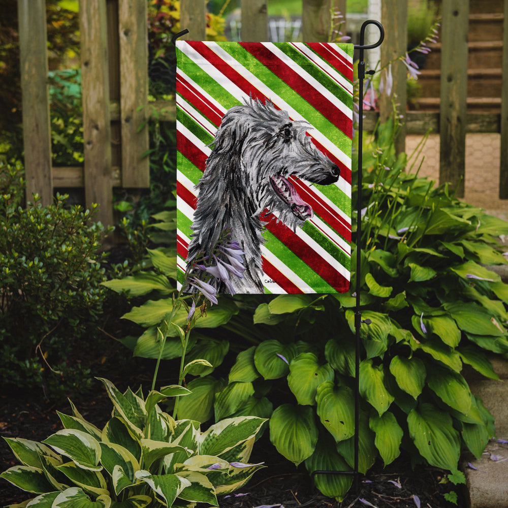 Scottish Deerhound Candy Cane Christmas Garden Flag Mailbox Decorative Yard Banner Outside Patio Artwork for Flower Beds, Garden Size, Multicolor