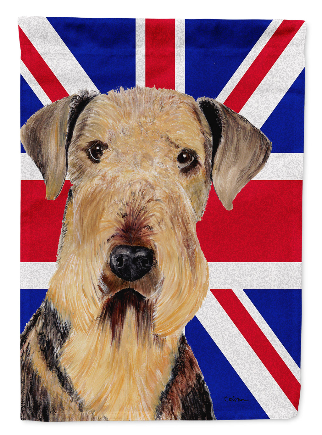 Airedale with English Union Jack British Flag Garden Flag Mailbox Decorative Yard Banner Outside Patio Artwork for Flower Beds, Garden Size, Multicolor