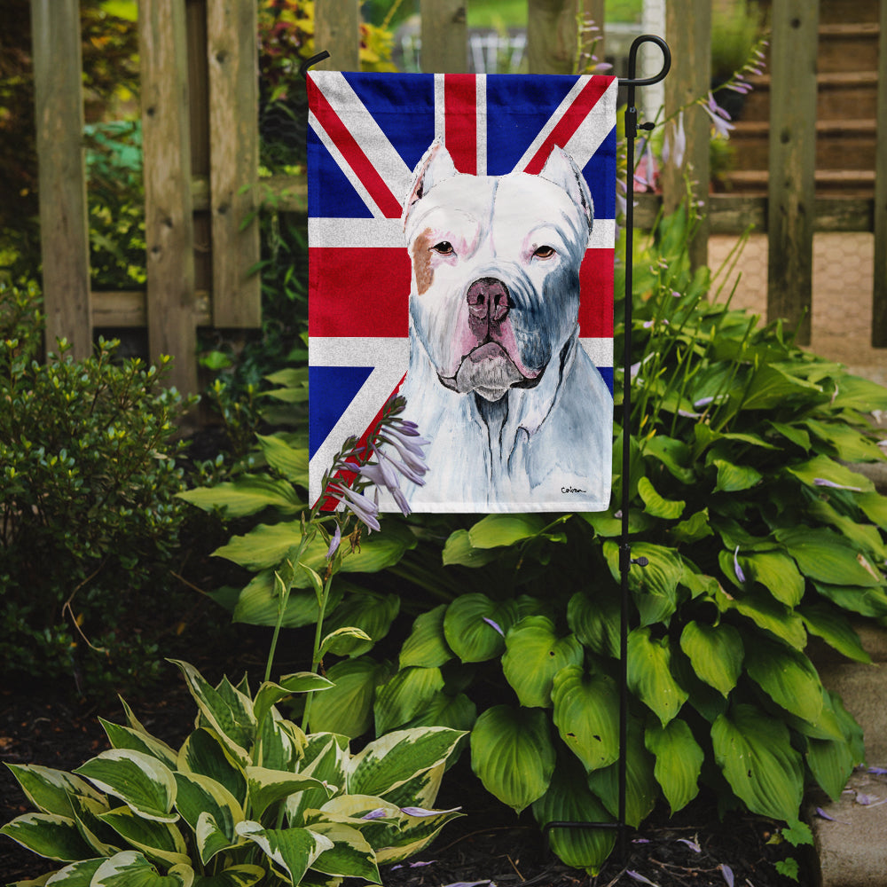 Pit Bull with English Union Jack British Flag Garden Flag Mailbox Decorative Yard Banner Outside Patio Artwork for Flower Beds, Garden Size, Multicolor