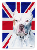 Pit Bull with English Union Jack British Flag Garden Flag Mailbox Decorative Yard Banner Outside Patio Artwork for Flower Beds, Garden Size, Multicolor