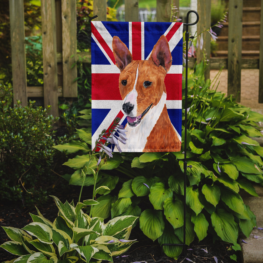 Basenji with English Union Jack British Flag Garden Flag Mailbox Decorative Yard Banner Outside Patio Artwork for Flower Beds, Garden Size, Multicolor