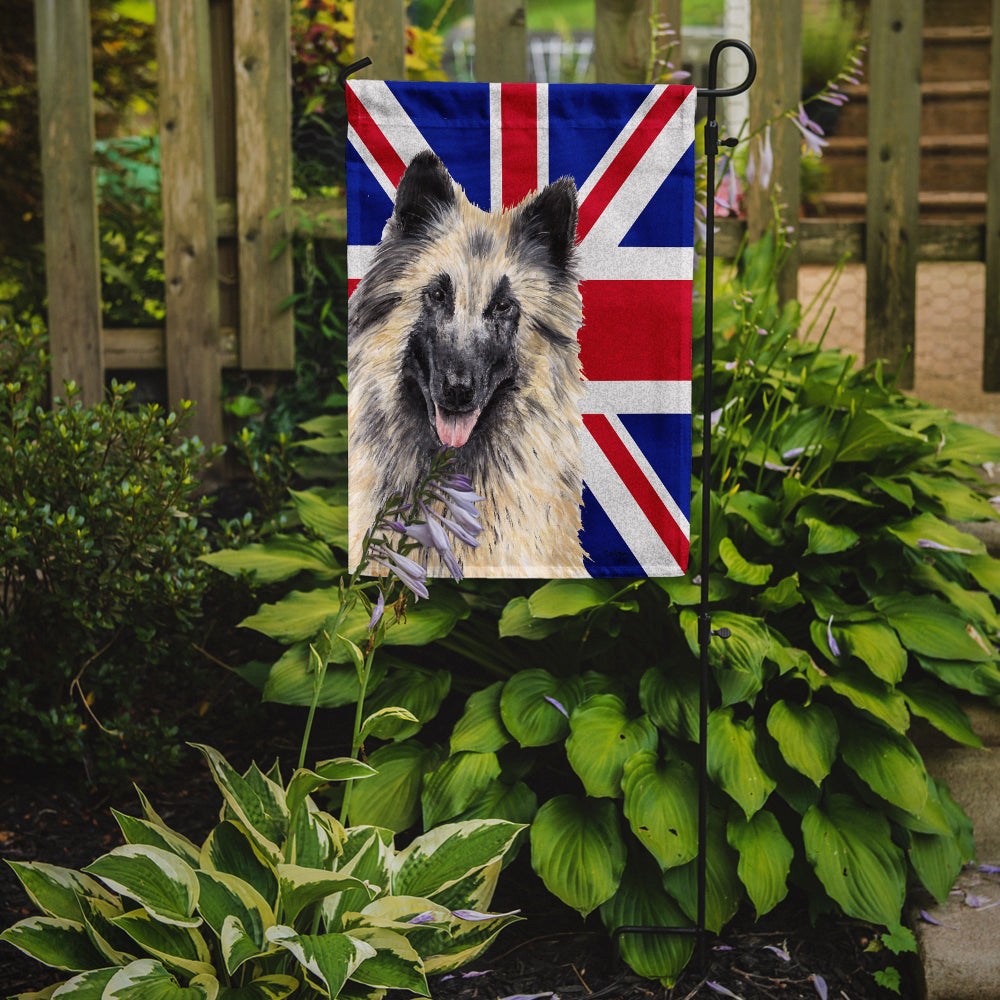 Belgian Tervuren with English Union Jack British Flag Garden Flag Mailbox Decorative Yard Banner Outside Patio Artwork for Flower Beds, Garden Size, Multicolor