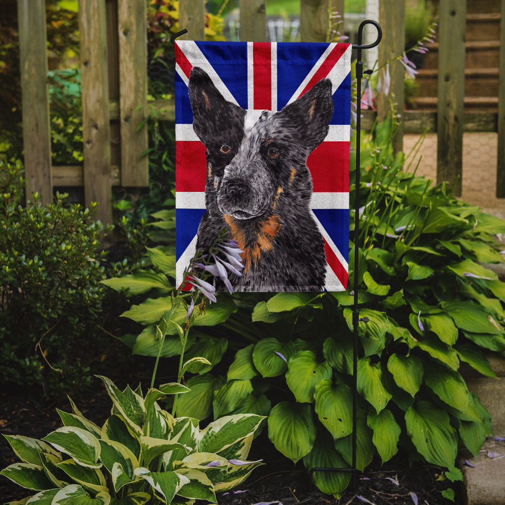 Australian Cattle Dog with English Union Jack British Flag Garden Flag Mailbox Decorative Yard Banner Outside Patio Artwork for Flower Beds, Garden Size, Multicolor