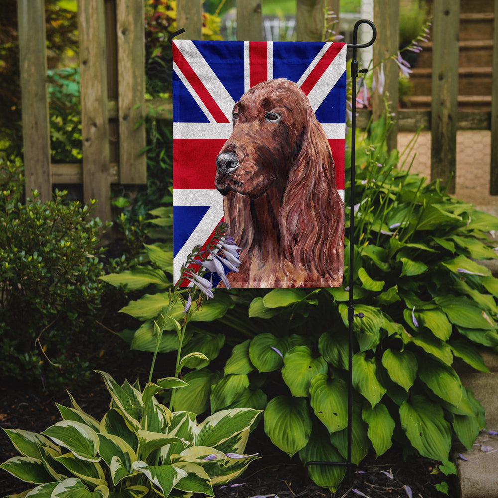 Irish Setter with English Union Jack British Flag Garden Flag Mailbox Decorative Yard Banner Outside Patio Artwork for Flower Beds, Garden Size, Multicolor