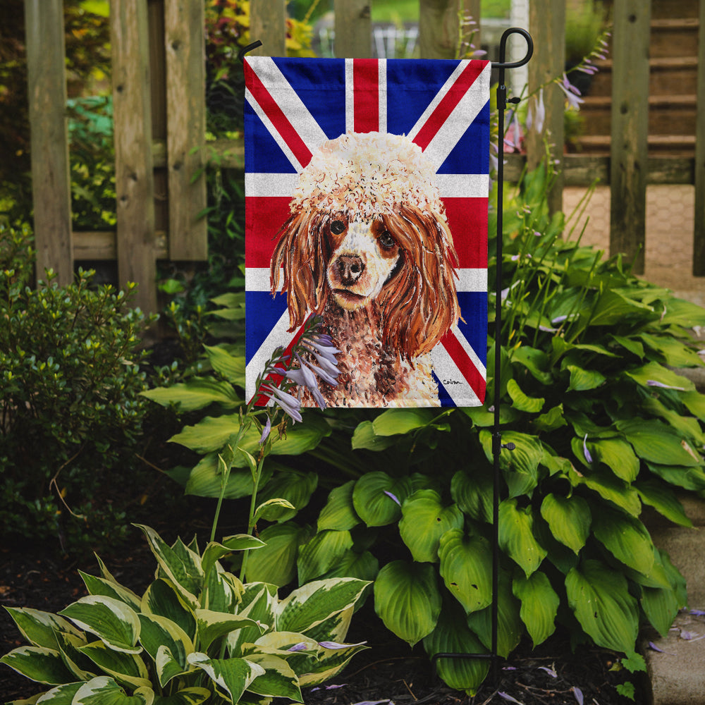 Red Miniature Poodle with English Union Jack British Flag Garden Flag Mailbox Decorative Yard Banner Outside Patio Artwork for Flower Beds, Garden Size, Multicolor