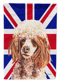 Red Miniature Poodle with English Union Jack British Flag Garden Flag Mailbox Decorative Yard Banner Outside Patio Artwork for Flower Beds, Garden Size, Multicolor