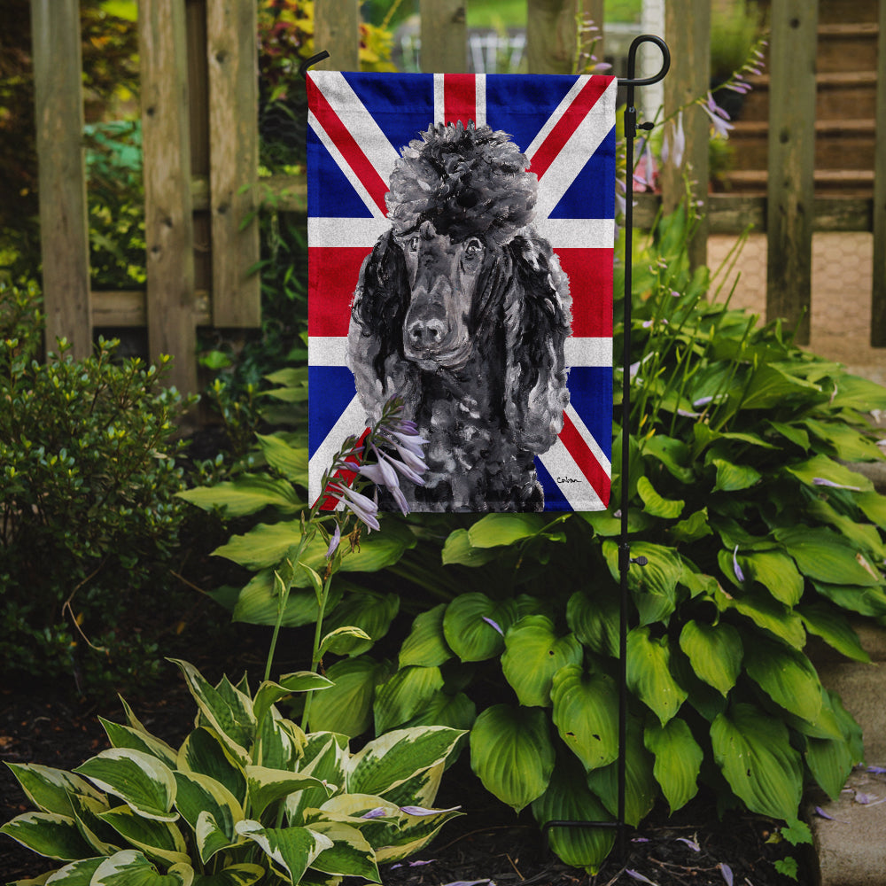 Black Standard Poodle with English Union Jack British Flag Garden Flag Mailbox Decorative Yard Banner Outside Patio Artwork for Flower Beds, Garden Size, Multicolor