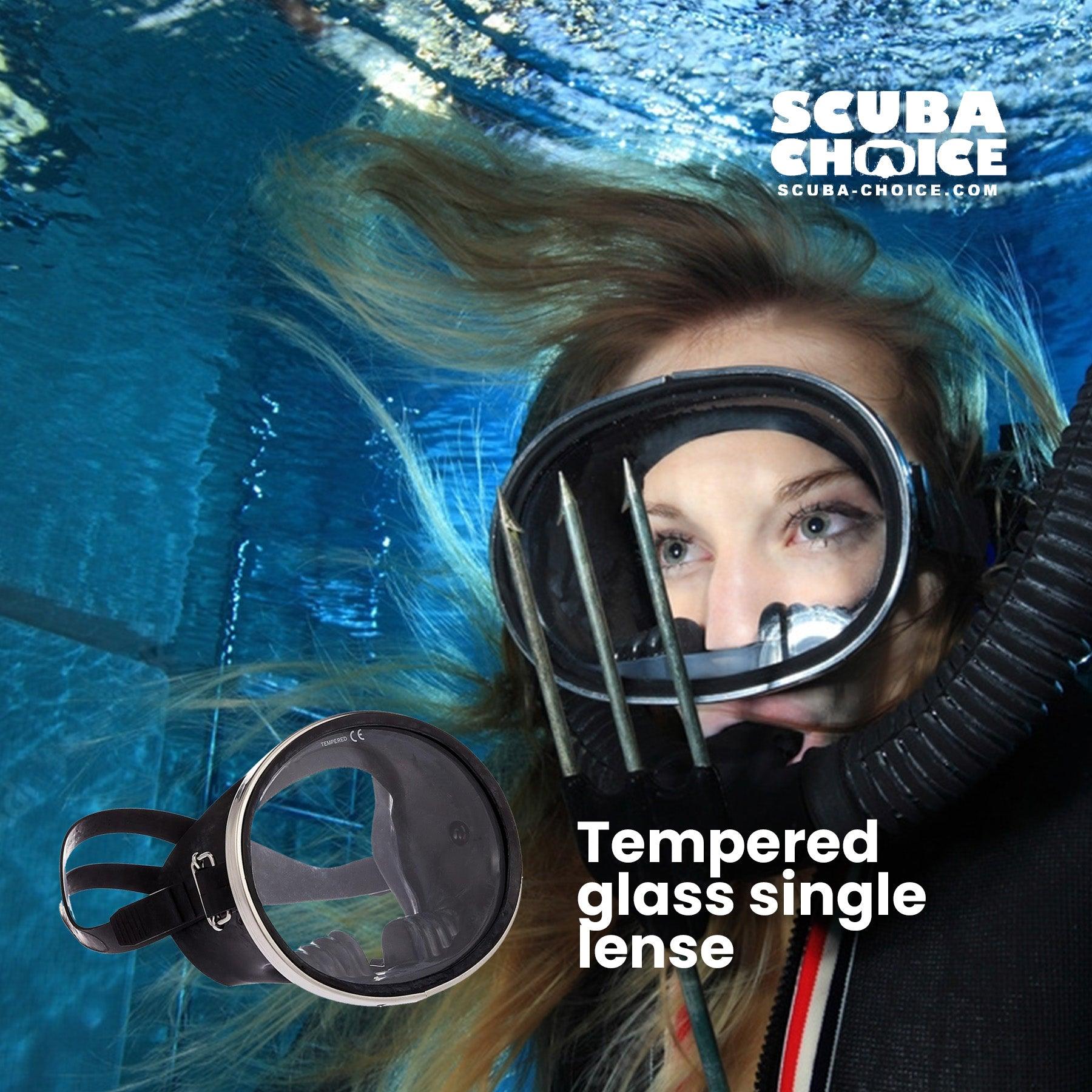Spearfishing Free Dive Stainless Steel Oval Shape Classic Rubber Mask