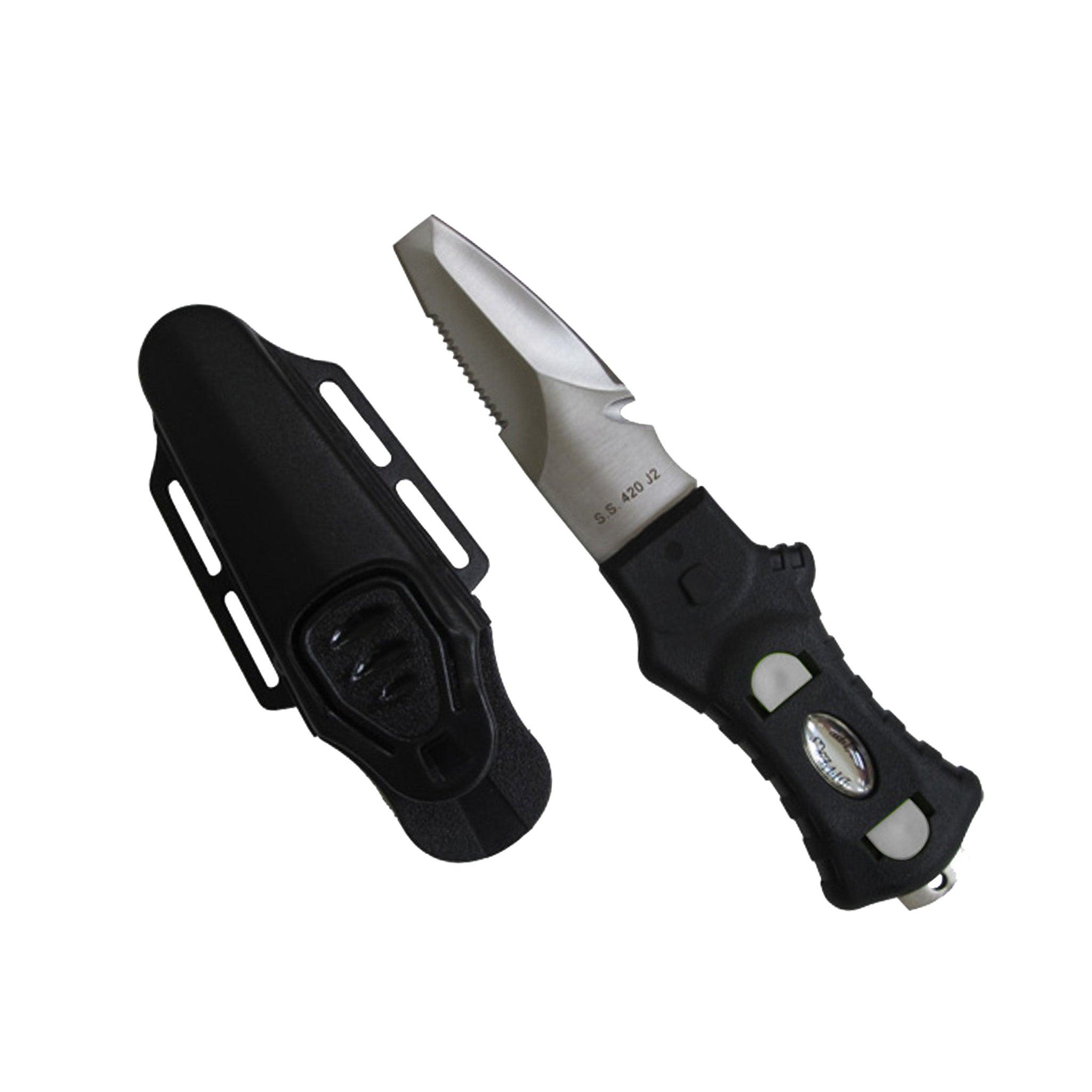 Scuba Diving Compact Black Stainless Steel Blunt Tip BCD Knife