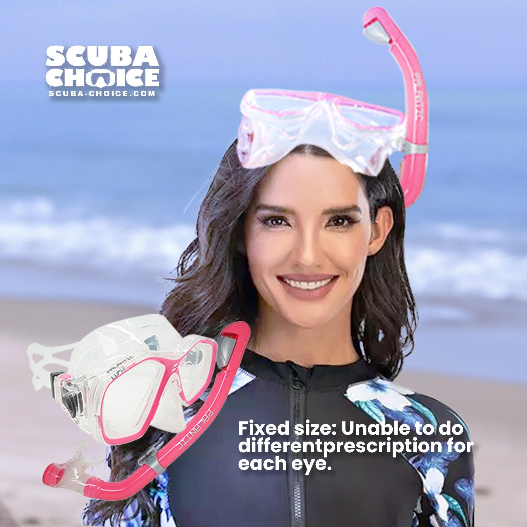 Palantic Pink Jr. Snorkeling Prescription Dive Mask & Dry Snorkel Combo