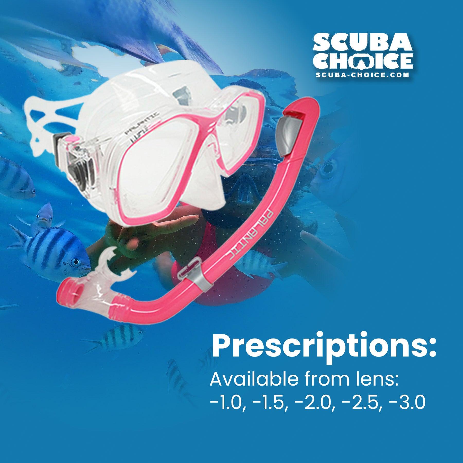 Palantic Pink Jr. Snorkeling Prescription Dive Mask & Dry Snorkel Combo