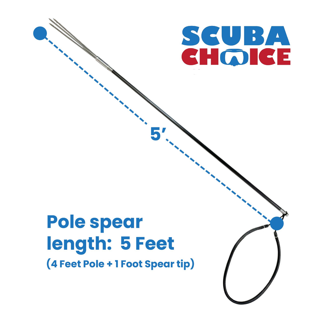 Palantic Carbon Fiber Pole Spear - 5 ft (60") with 3-Prong Barbed Tip
