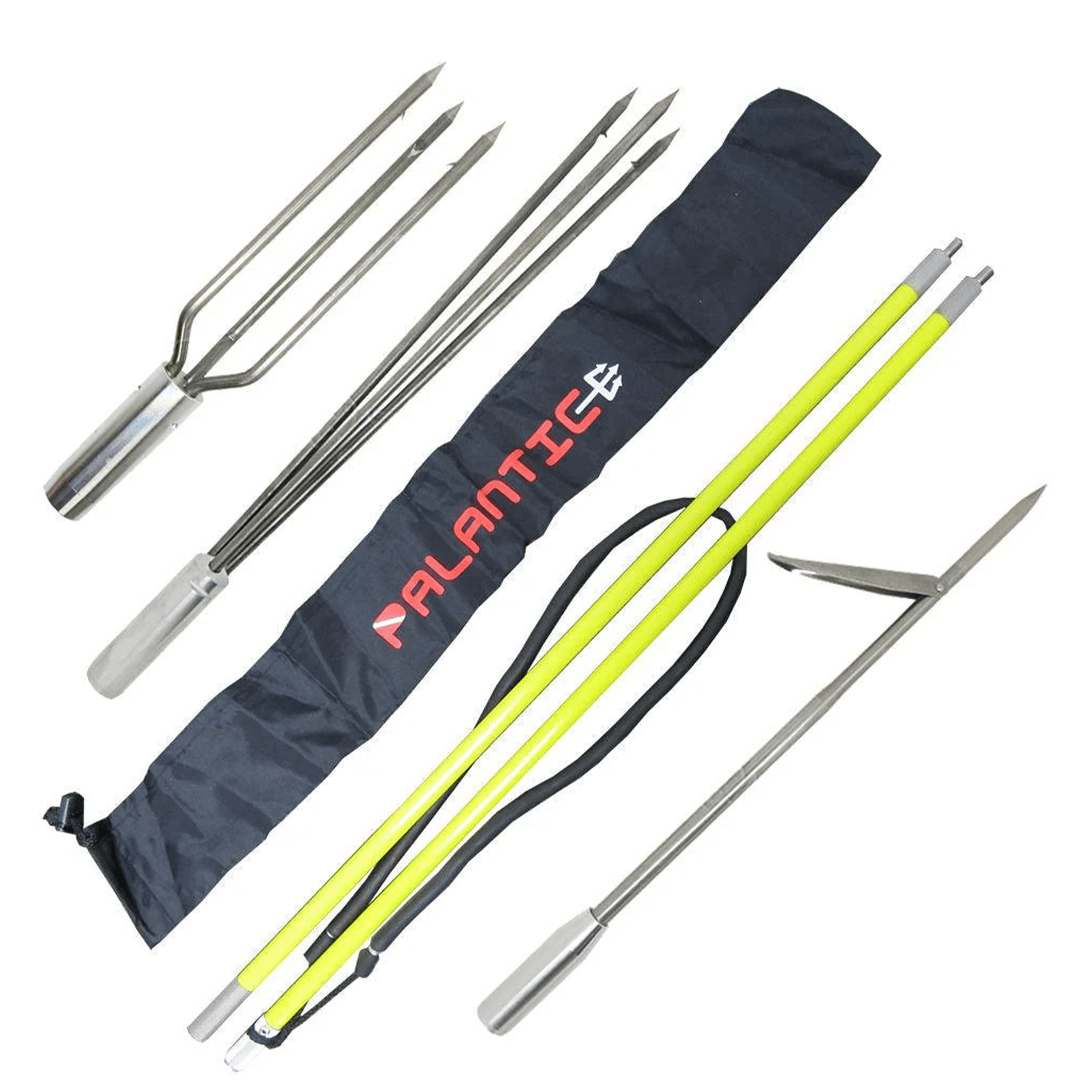 Spearfishing 5' Fiber Glass Travel 2piece Hawaiian Sling Pole Spear 3 Tips Set
