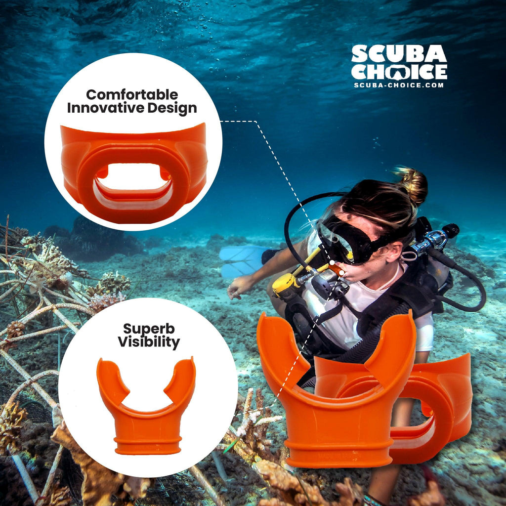Scuba Choice Scuba Diving Orange Silicone Regulator Octopus Mouthpiece