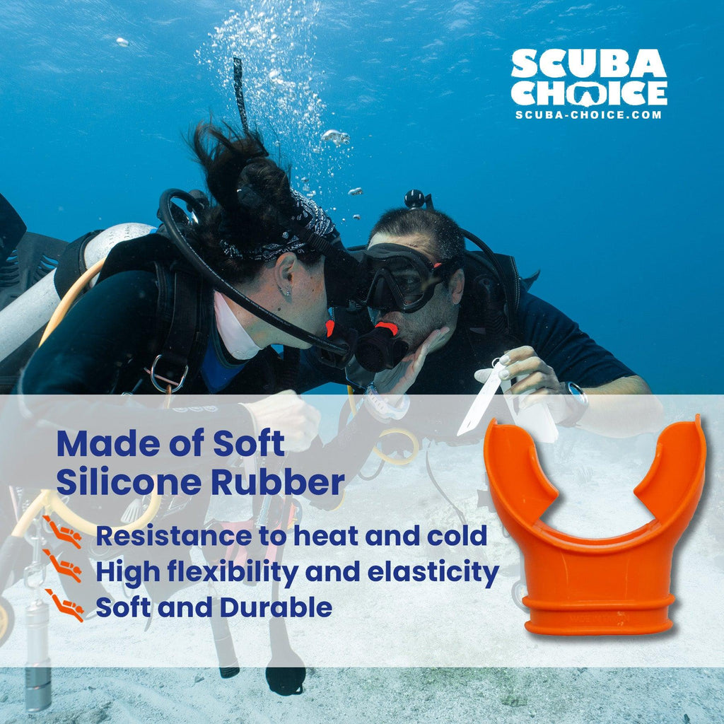Scuba Choice Scuba Diving Orange Silicone Regulator Octopus Mouthpiece