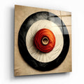 Red Rose Concentric Circles Glass Wall Art