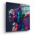 Four Profiles Purple Smoke Hair Glass Wall Art