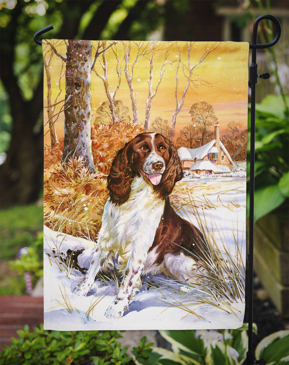 Springer Spaniel by Don Squires Garden Flag Mailbox Decorative Yard Banner Outside Patio Artwork for Flower Beds, Garden Size, Multicolor